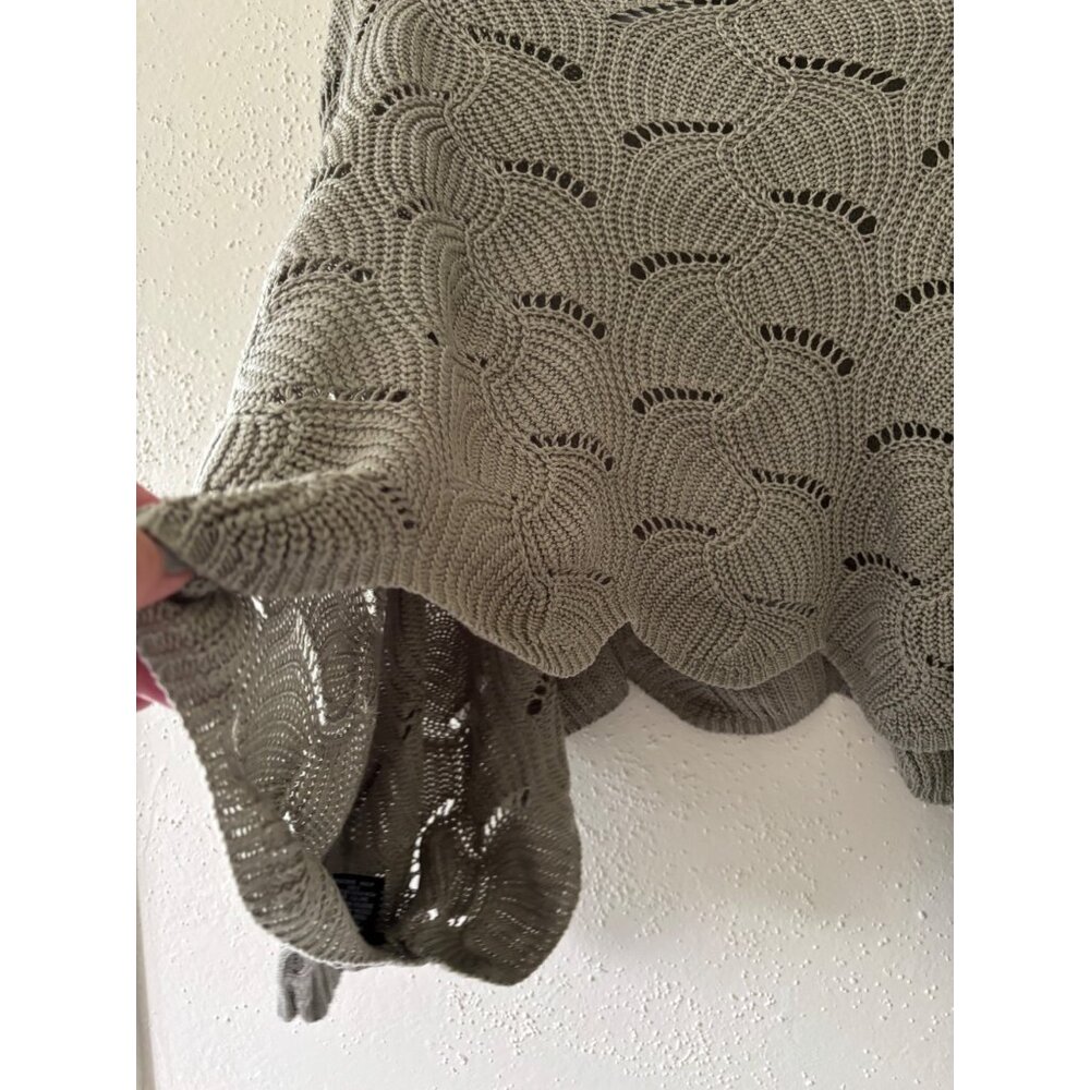 Anthropologie Moon Madison Green Scalloped Knit Flowy Sweater - Picture 8 of 13